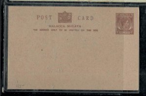 MALAYA MALACCA COVER (P3008B) KGVI 4C PSC UNUSED  PC1 