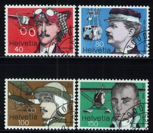 Switzerland 620-626 used stamps superb cancels aviation pioneers (2)