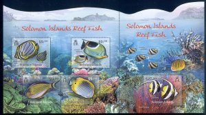 Solomon Islands - 2012 MNH minature sheet # 1184 Reef Fish - Lot # 80