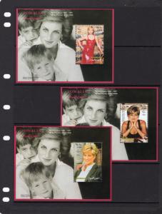 Somalia 2002 Princess Diana 5th.Anniversary of her death 9 S/S Perforated MNH