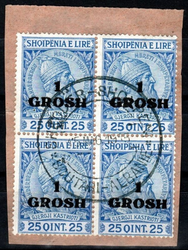 Albania #50 F-VF Used Block Of 4 CV $14.00 (X6484)