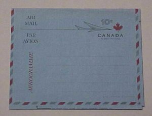  CANADA  AIR LETTER 1966 UA25 NO DOTTED LINE CAT.$40 in 1998 (#27b)