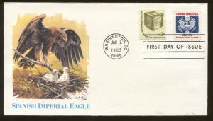 1983 Washington Official Mail Spanish Imperial Eagle John Swatsley Painted Cover