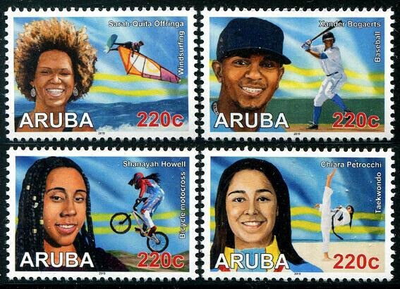 HERRICKSTAMP NEW ISSUES ARUBA Sc.# 628-31 Sports 2019