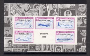 GUERNSEY-ALDERNEY EUROPA 1966 + JFK SHEETLET UNMOUNTED MINT