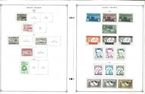 Saudi Arabia 1916-1987 MNH & H in Mounts & Postally Used Hinged on Scott Int.Pgs