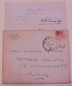 US COVER WITH LETTER TO CHINA STORE 1890 FROM NEW YORK