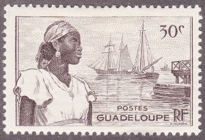 Guadeloupe 190 Basse-Terre Harbor and Woman 1947