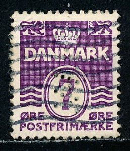 Denmark #225 Perfin Used