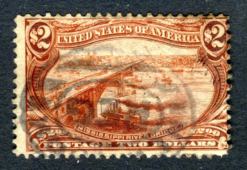 US 1898. Trans-Mississippi issue. $2 brown. Used. Sc#293.