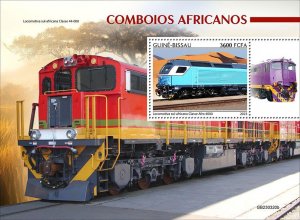 GUINEA BISSAU - 2023 - African Trains - Perf Souv Sheet - Mint Never Hinged