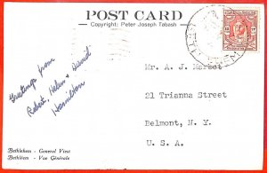 aa4018 -  JORDAN - POSTAL HISTORY -  POSTCARD from BETHLEHEM to the USA  1955