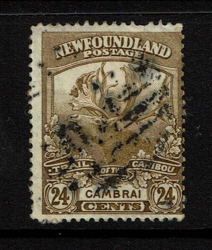 Newfoundland SC# 125, Used, large Hinge/Page Remnant - S3940