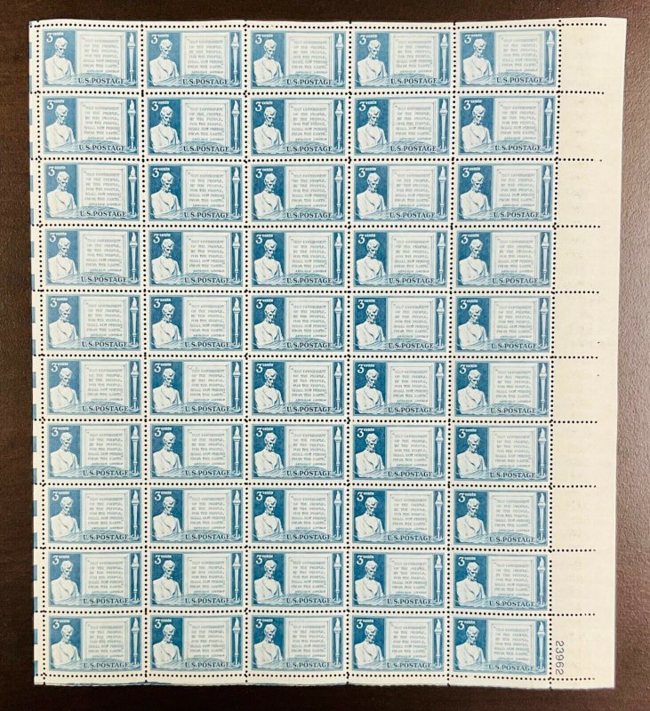 978 Gettysburg Address 85th Anniversary  MNH 3 cent sheet of 50  1948