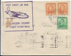 1st Flight Wellington, NZ to Sydney, Australia 1950, Solent Flying Boat (50309)