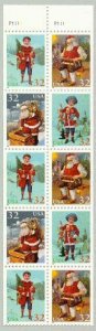 US Stamp #3007b MNH - Santa and Children Booklet Pane of 10 w/ Plate #P1111