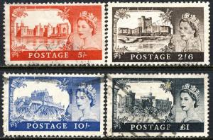 Great Britain 1959 Sc 371-4 Castle Architecture Stamp Used