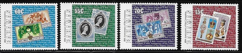 Bahamas 1993 coronation of QE II 40th anniversary Sc 776-779 MNH A1776