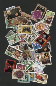 50 different stamps from Bhutan