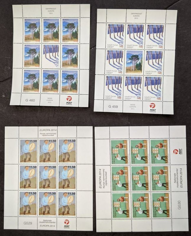 EDW1949SELL : GREENLAND 2011-2014 Set of Cplt Sheetlets of 9. VF MNH. Cat $225.