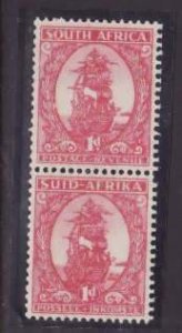 South Africa-Sc#48m- id9-unused og NH 1p Ship coil pair-Perf 14&1/2x14-1934-