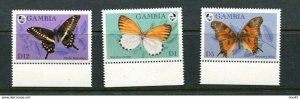 Gambia 1989 Butterflies Sc 838 840 842 MNH 10729