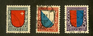 SWITZERLAND B15-17 USED SCV $60.50  BIN $24.00 COATS OF ARMS