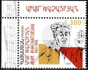 ARMENIA 2019-15 Music. KHACHATURIAN, Composer. Name-CORNER, MNH