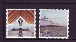 Faroe Islands Sc 344-5 1998 Frederickschurch stamp set mint NH