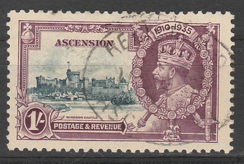 ASCENSION 1935 KGV SILVER JUBILEE 1/- USED 