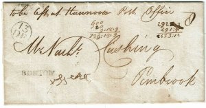 1799 Boston straight line cancel on cover 