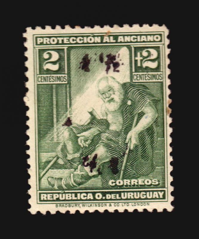 URUGUAY ELDERLY PEOPLE BEGGAR CRUTCH VARIETY OVERPRINT BRADBURY WILKINGSON