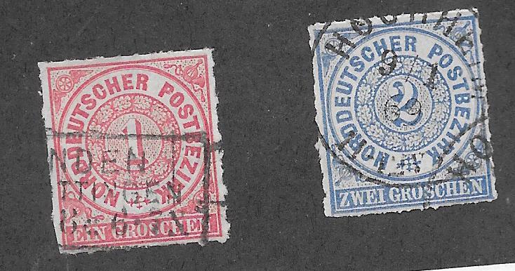 North German  Confederation #4 1gr & 5 2gr (U) CV $4.85