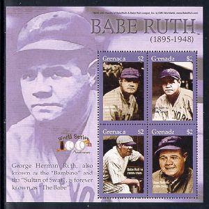 GRENADA SHEET BABE RUTH BASEBALL SPORTS