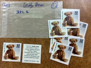 3182k   Celebrate the Century early 1900s lot 12 MNH 32¢ stamps  Teddy Bear toys