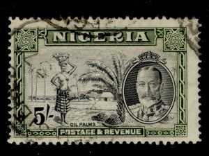 NIGERIA GV SG43, 5s black & olive-green, USED. Cat £65.