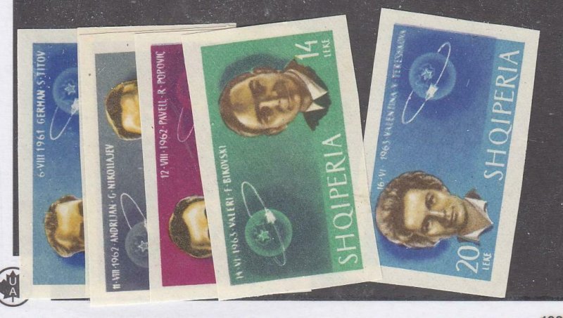 ALBANIA # 680-685 VF-MNH SPACED THEMED IMPERFS CAT VALUE $40