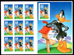 US #3306, Sheet,  33c Daffy Duck,  S.S., VF mint never hinged, Fresh Sheets, ...