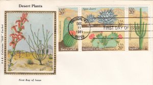 USA 1981 FDC Sc 1945a 18c Desert Plants Cactus, Agave R & R Colorano Silk Cachet