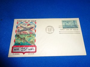 FLEUGEL MULTI COLORED CACHET FDC:  US SCOTT# C36