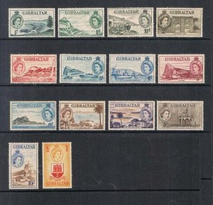 Gibraltar 1953 QEII Sc 132-45 set MNH