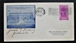 US #854 Postal History Cover Post Office Dedication Paulsboro N.J. Nov 25, 1939