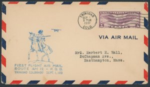 C12 Air Mail; First Flight cover; Trinidad cachet -- See details and scans