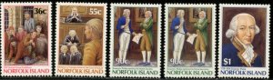 NORFOLK ISLAND Sc#392-396 1986 Gov. Phillips Commission Complete Set OG Mint NH