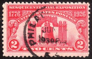 1926, US 2c, Liberty Bell, Used, Sc 627