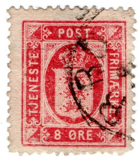 (I.B) Denmark Postal : Official Post 8 Ore