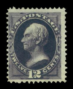 US 1873  Henry Clay  12c  black violet  Scott # 162  mint NG VF