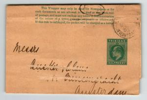 Trinidad 1903 Postal Wrapper to Netherlands / Address Stratched Out - Z13713