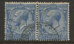 Great Britain -Scott 163 -KGV Definitive -1912 - FU - Horiz.Pair of 2.1/2p Stamp