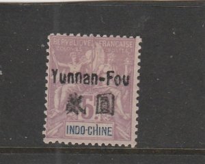 French Offices in China  (Yunnan Fou)  Scott#  32  MH  (1906 Surcharged)